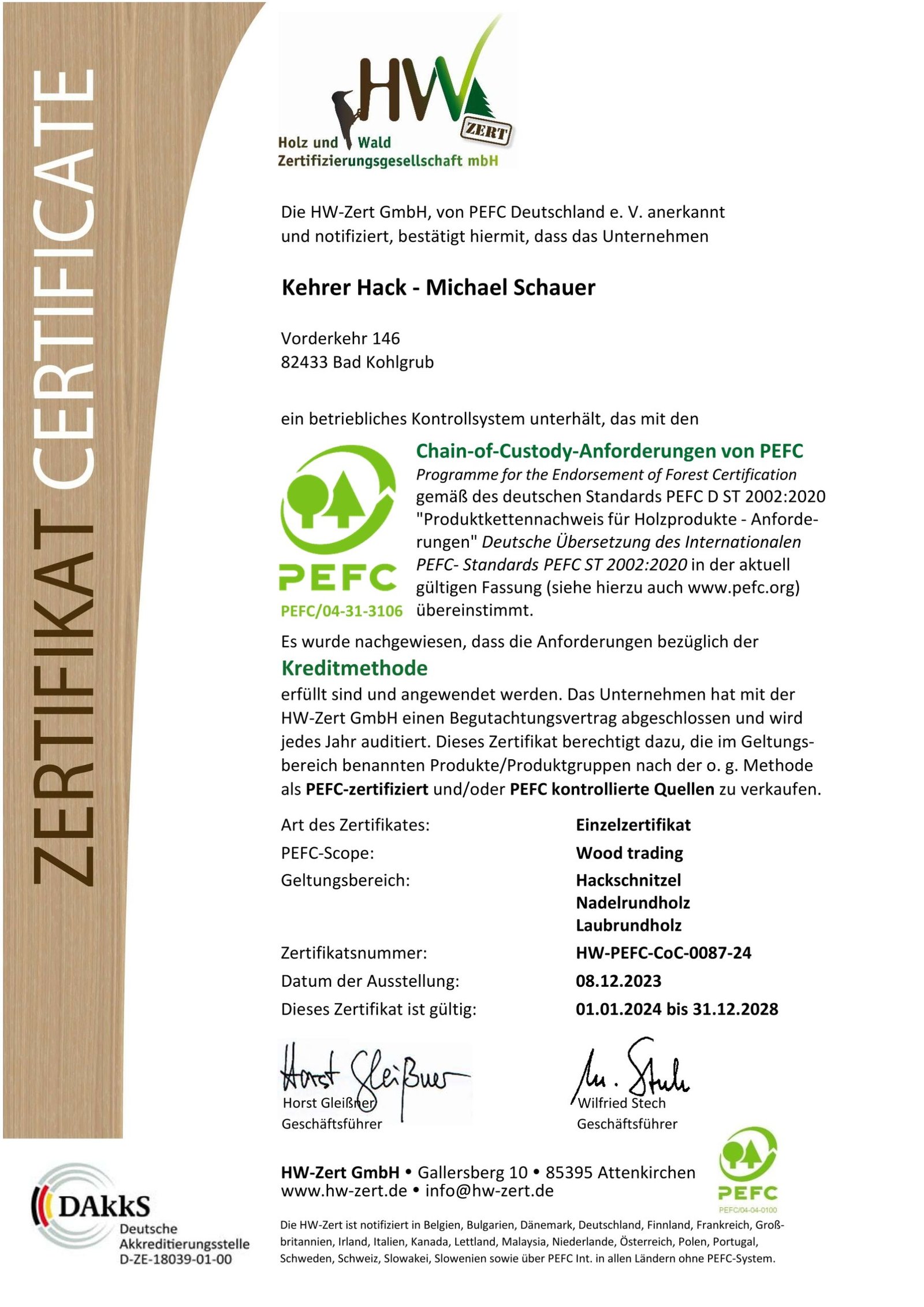 Kehrer Hack Zertifikat 3