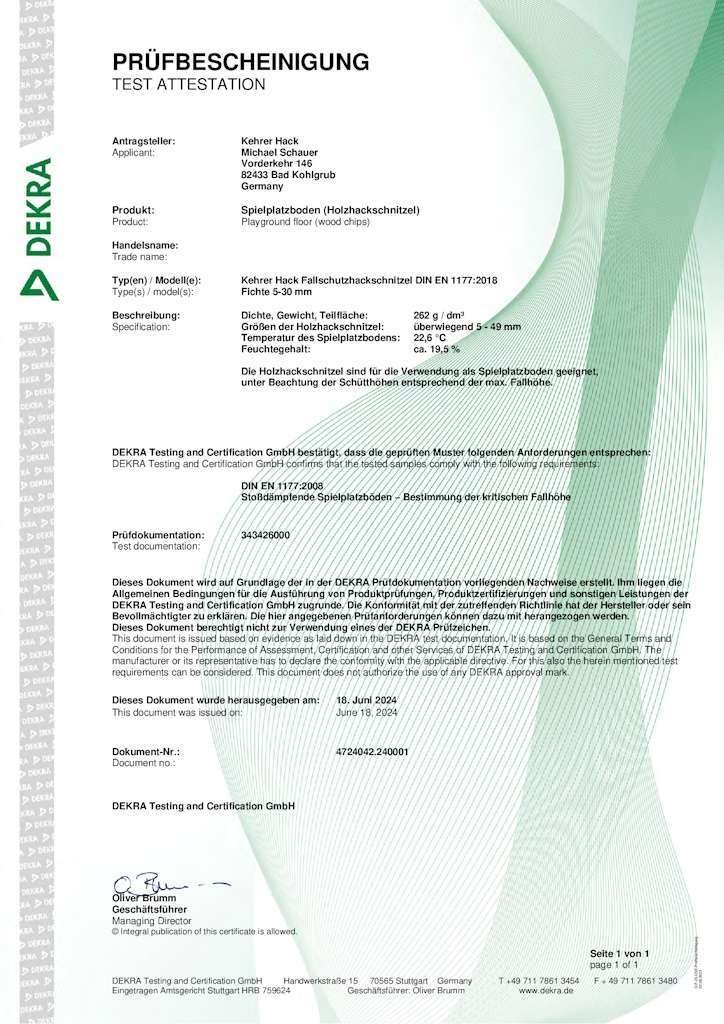 Fallschutzhackschnitzel für Spielplätze
